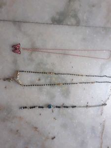 Evil Eye Bracelet, butterfly chain and mangalsutra
