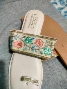 Embroidered Flat Sandals