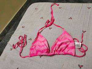 Pink Chevron Bikini Top