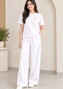 Comfy Black T-Shirt &amp; Wide Leg Pants Set