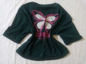 Dark Teal Butterfly Graphic T-Shirt