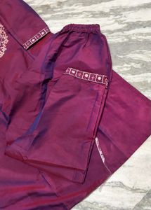 Elegant Purple Embroidered Kurta Set