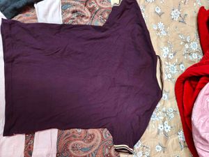 Classic Plum Polo Shirt with Contrasting Collar