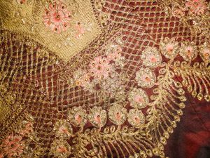 Embroidered Maroon Lehenga Choli with Pink Dupatta