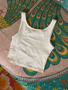 White Cropped Tank Top