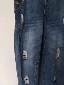 Distressed Denim Overalls