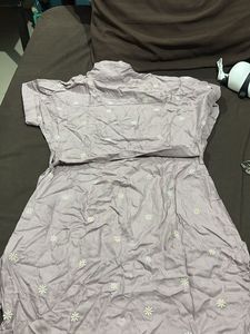 lavender floral collared dress