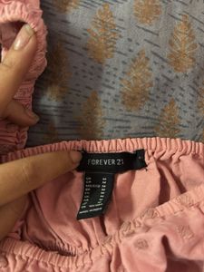 Chikankari Peach Ruffle Crop Top