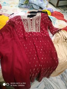 Elegant Maroon Embroidered Kurti