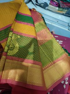 Yellow Kanchipuram Silk Saree