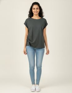 Women Stylish Ruched T-Shirt