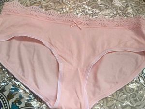 Pink Lace Trim Panties