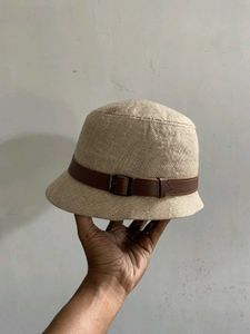 Vintage Retro Fade Rusty Belt Leather Bucket Hat