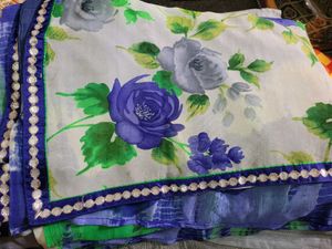 Floral Saree with Embellished Border