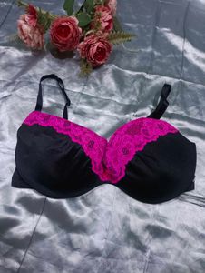 Lasenza Black & Pink Lace Bra