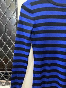 NIKKIE Blue &amp; Black Striped Knit Dress