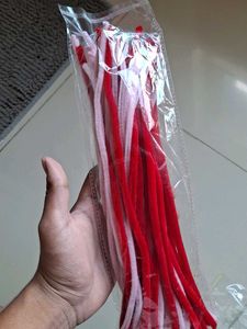 red and pink pipe cleaners