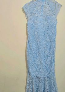 Light Blue Lace Fishtail Dress For 36 Bust