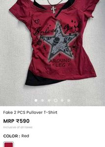 Red Y2K Graphic T-Shirt