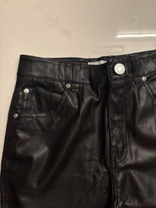 Bershka Black Faux Leather Pants