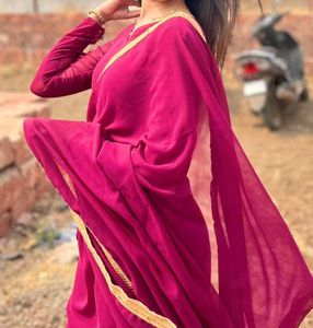 Burgundy Gold Trim Festive Dress