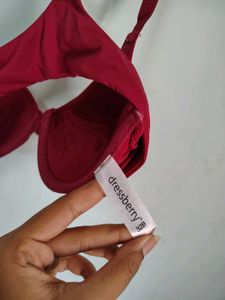 Red Racerback Bra