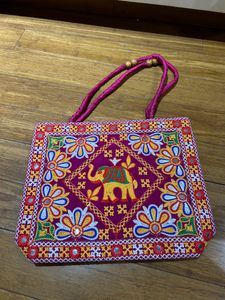 🇮🇳Freedom Sale🇮🇳Embroidered Elephant Tote Bag