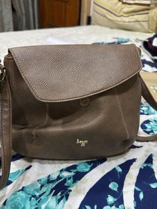 Brown Faux Leather Crossbody Bag