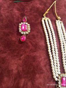 new pink kundan Jewellery Set