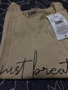 SHEIN "Just Breathe" Graphic T-Shirt