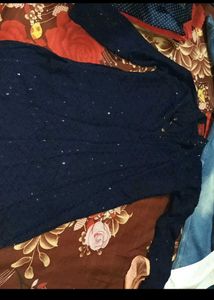 Elegant Navy Blue Sequined
