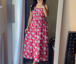 Pink Floral Print Dress