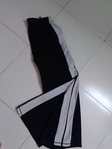 Black Track Pants with White Stripes