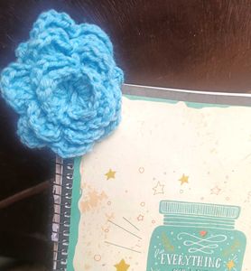 Pinteresty🎀Handmade Crochet Bluer roseBookmark