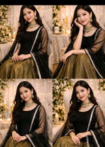 Elegant Black &amp; Gold Indian Outfit
