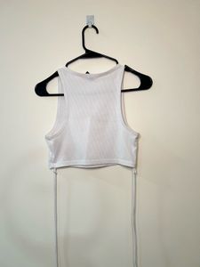 White Ribbed Tank Top