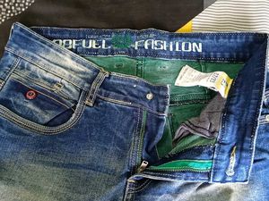Men's Distressed Blue Jeans