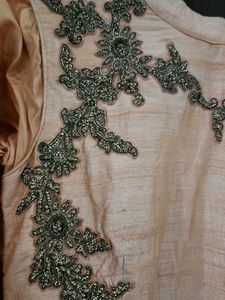 Elegant Peach Embroidered Gown