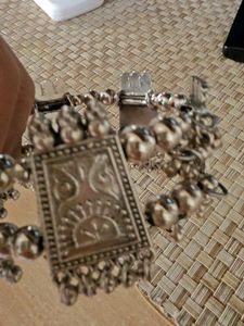 Ethnic Silver Oxidized Bracelet