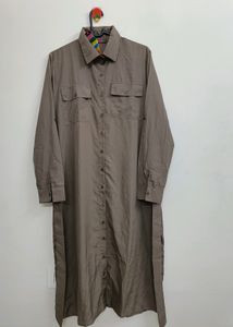 Granite Grey Shirt Dress, Brand: Color Cocktail, Colour: Granite, Size:Large.