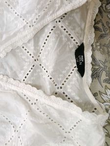 White Eyelet Crop Top