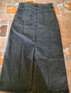 Kotty Denim Straight Midi Skirt