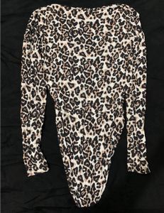 Leopard Print Long Sleeve Bodysuit