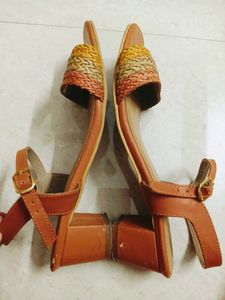 Brown Heels And Rose Gold Glitter Heels Combo