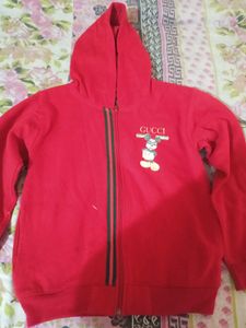 Red Gucci Bunny Zip-Up Hoodie
