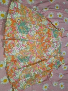 Vibrant Floral Print Croptop-Jacket &amp; Skirt Co-ord