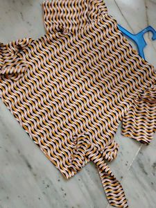 Multiway Stylish Printed Tie-Waist Blouse