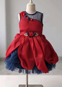 Red & Blue Party Dress for Girls diwali sale