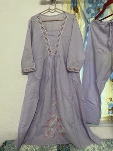 Elegant Lavender Kurta Set with Dupatta