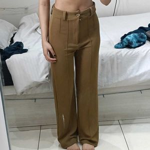 High rise Khaki Trousers
